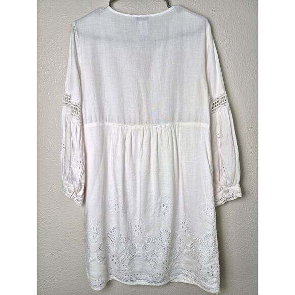 Tommy Bahama St Lucia Dress Size XS White Linen Cotton Eyelet Summer Vacation - Picture 8 of 9
